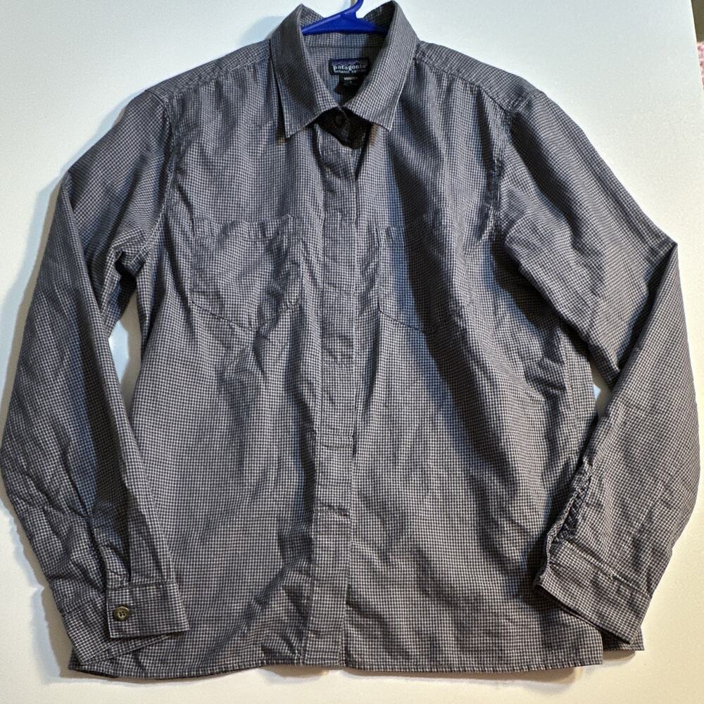 Vintage Patagonia Women’s Pima Cotton Button Down Houndstooth Pattern Large F00